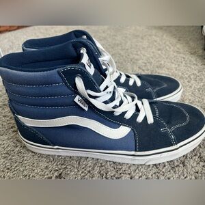 EUC Men’s Vans Sk8-Hi Canvas Suede Sneakers shoes high tops size 10